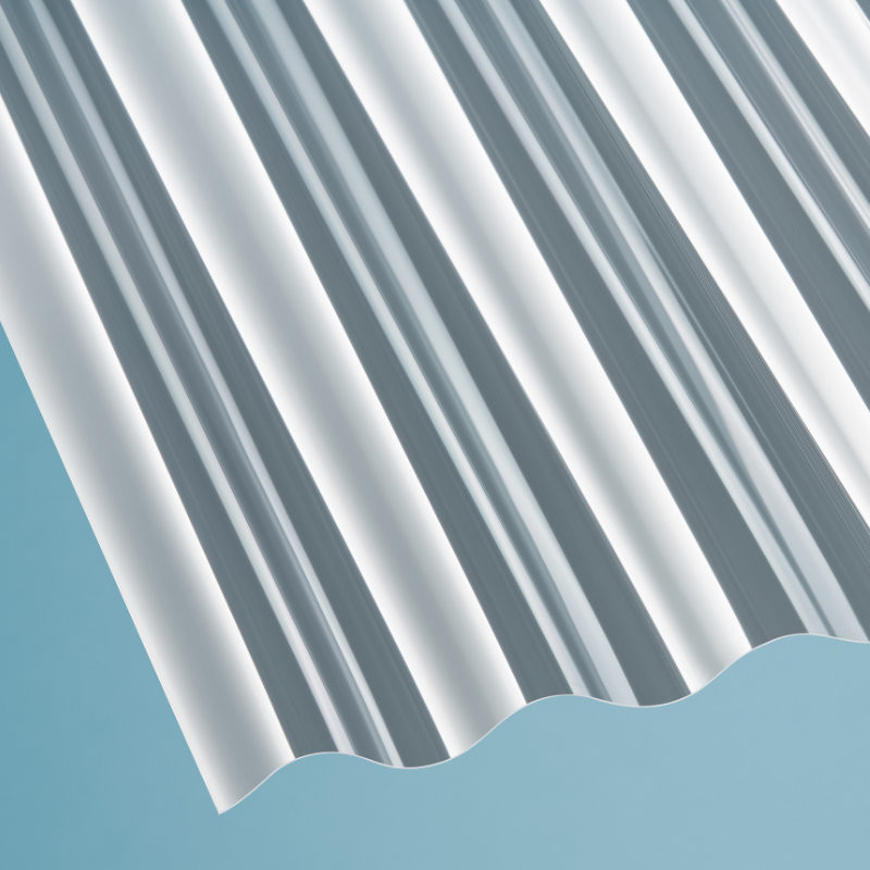 Polycarbonat Lichtplatte glatt Sinus 76/18 - 0,8 mm