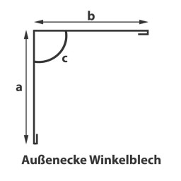 Au&szlig;enecke Winkelblech 290 x 290 mm 90&deg; Stahlblech 35 my Mattpolyester