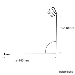 Wandanschlu&szlig;profil zum Versiegeln 12x140x140 mm - Stahlblech 60&micro;m PURAMID beschichtet