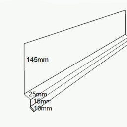 Tropfkantenprofil über Sockel für 20 Trapez/18 Sinus 145x25x15x10 mm - Stahlblech 35 my Mattpolyester beschichtet