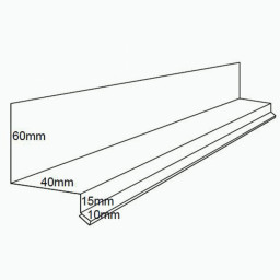 Tropfkantenprofil über Tür/Fenster für 35 Trapez-/35 Sinusprofil 60x40x15x10 mm - Stahlblech 60 my TTHD beschichtet