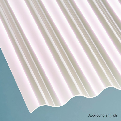 Terrassendach Komplettset Sinusplatte 76/18 mit Sunstop-Effekt Acrylglas ca. 3,0 mm opal-weiß