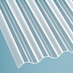 Terrassendach Komplettset Sinusplatte 76/18 glatt Acrylglas ca. 3,0 mm klar