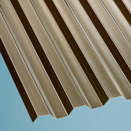 Terrassendach Komplettset Trapezplatte 76/18 glatt Polycarbonat 1,3 mm bronce