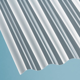 Terrassendach Komplettset Sinusplatte 76/18 glatt Polycarbonat 0,8 mm klar