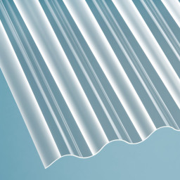 Terrassendach Komplettset Sinusplatte 76/18 glatt Acrylglas ca. 1,5 mm klar