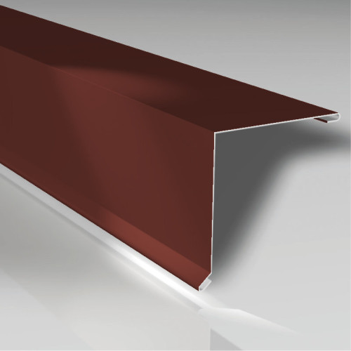 Pultabschluss 180 x 180 mm - Stahlblech 25my Polyesterlack beschichtet Rotbraun RAL 8012 2,00 m Innenwinkel 90°