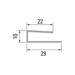 U Profil Abschlussprofil f&uuml;r 10mm PVC Paneel L&auml;nge 3,00 m