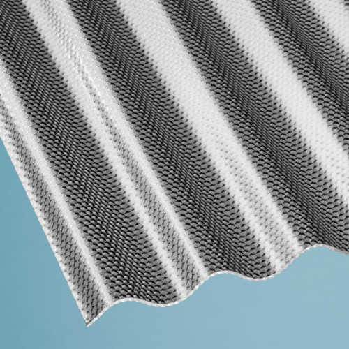 Lichtplatte Acryl Sinus 76/18 Wabe Struktur graphit ca. 3,0 mm St&auml;rke 1,045 m Breite