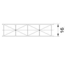 Stegplatte Polycarbonat X16 5-Fach Struktur klar 16mm St&auml;rke 980mm Breite
