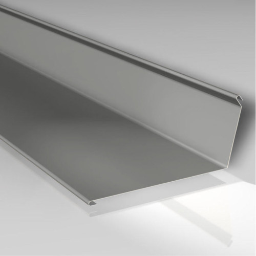 Wandanschlußprofil zum Versiegeln 12x140x140 mm - Aluminium 25 my polyester beschichtet weißaluminium - RAL 9006 2,00 m 90°
