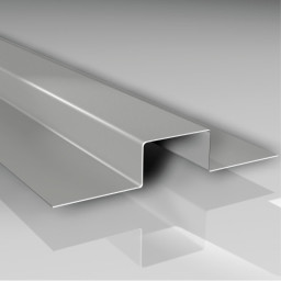 Verbindungslisene, Hutprofil 50x35x80x35x50 mm - Aluminium 25 my polyester beschichtet weißaluminium - RAL 9006 2,00 m