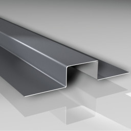 Verbindungslisene, Hutprofil 50x35x80x35x50 mm - Aluminium 25 my polyester beschichtet weißaluminium - RAL 9006 2,00 m