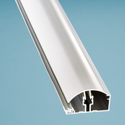 Einfaches Alu Verlegeprofil Randprofil mit  PVC Klemmdeckel 62 mm breit, f&uuml;r 10 und 16 mm Stegplatten